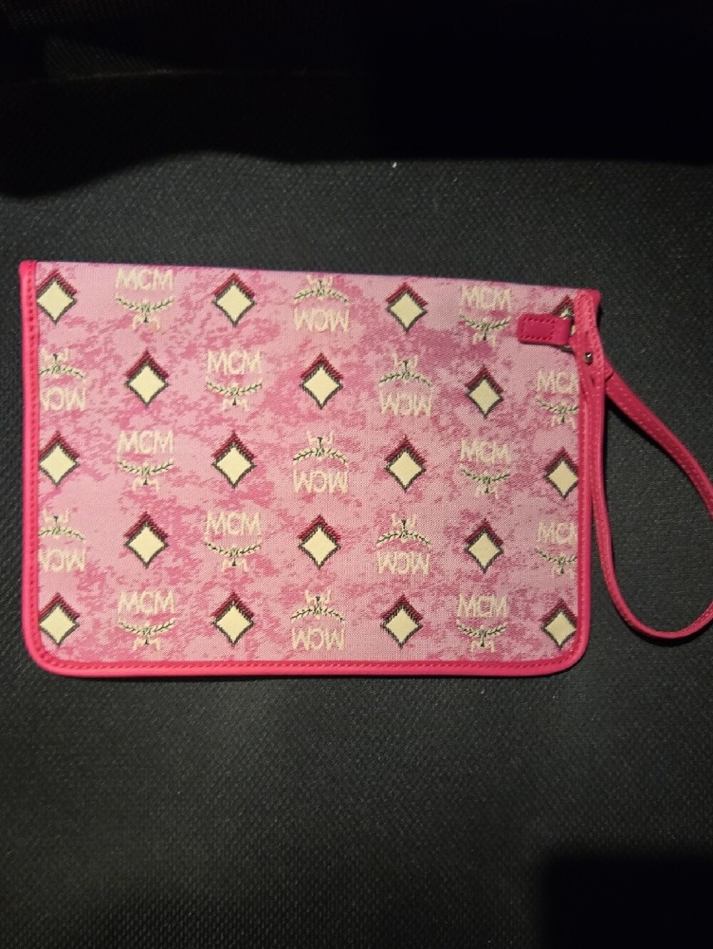 MCM Pink Monogram Wristlet Clutch - Picture 4 of 6